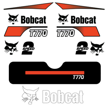 FITS T770 BOBCAT SKID STEER REPLACEMENT DECAL STICKER - OUTDOOR DURABLE LAMINATE